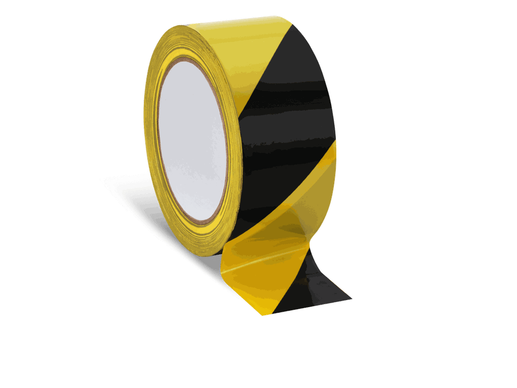 Výstražná páska PVC š.50mm x 33m žluto/černá (levá)